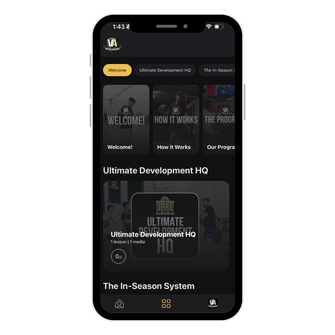 BAM Virtual Academy mobile app home screen